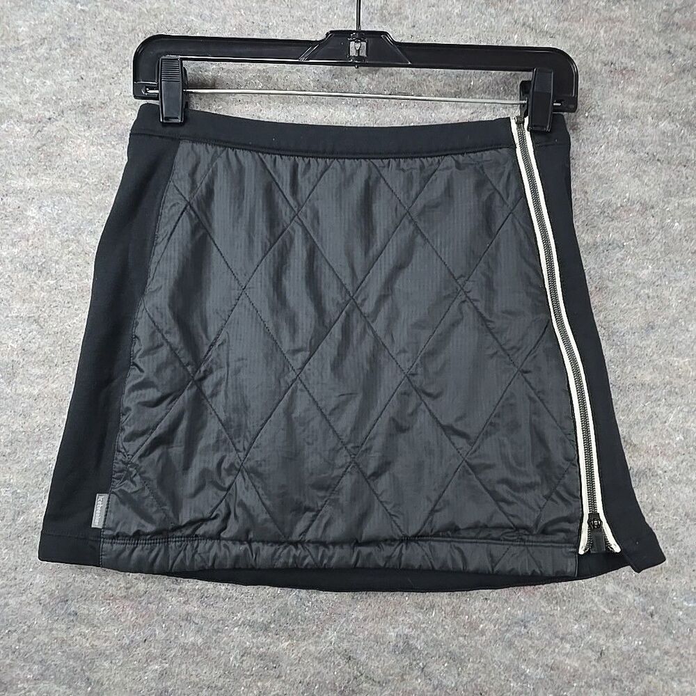 Icebreaker Skirt Womens Small Black Quilted Merino Wool Zip Outdoor